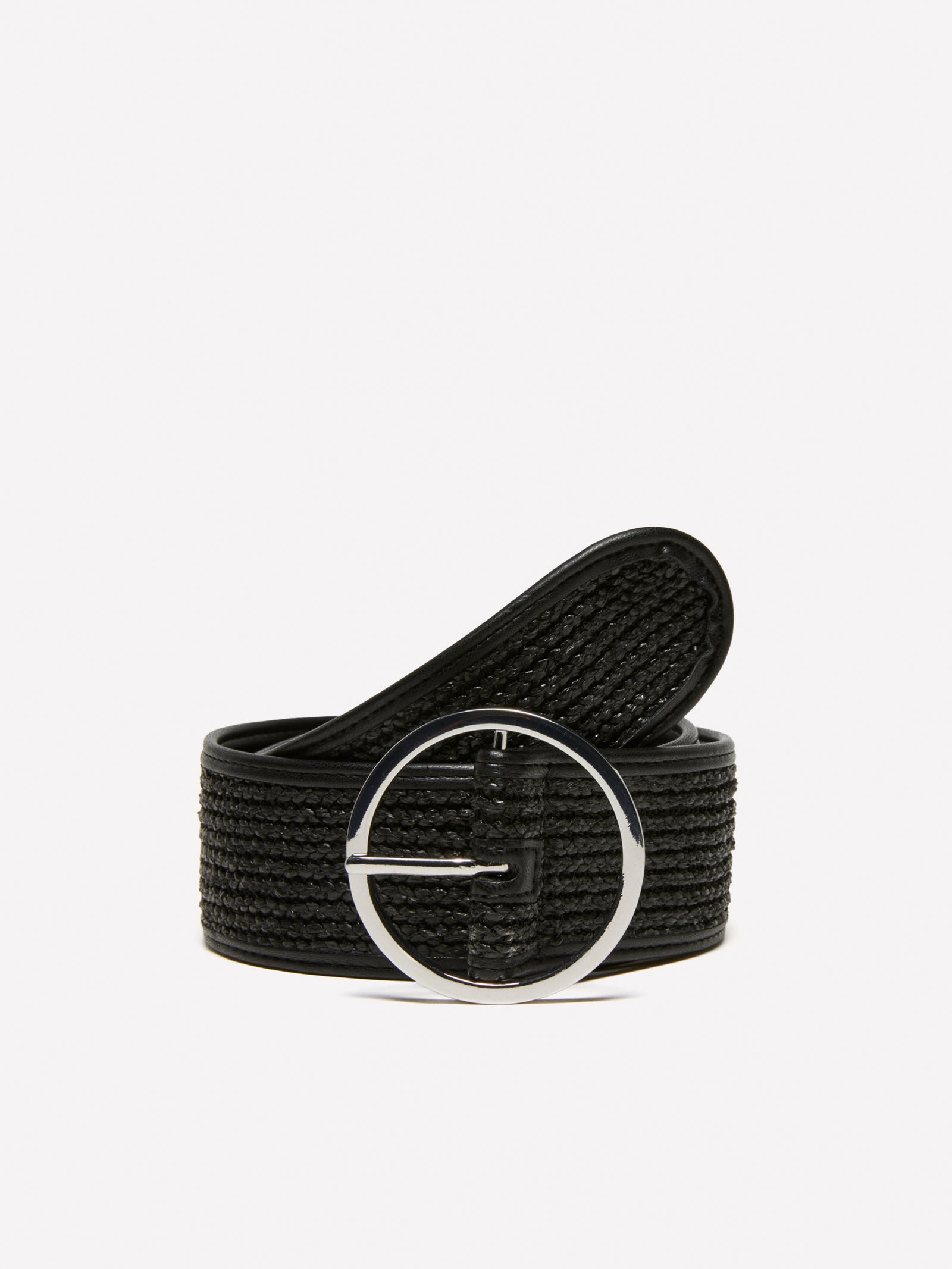 Cintura effetto paglia da donna nero | Sisley Outlet