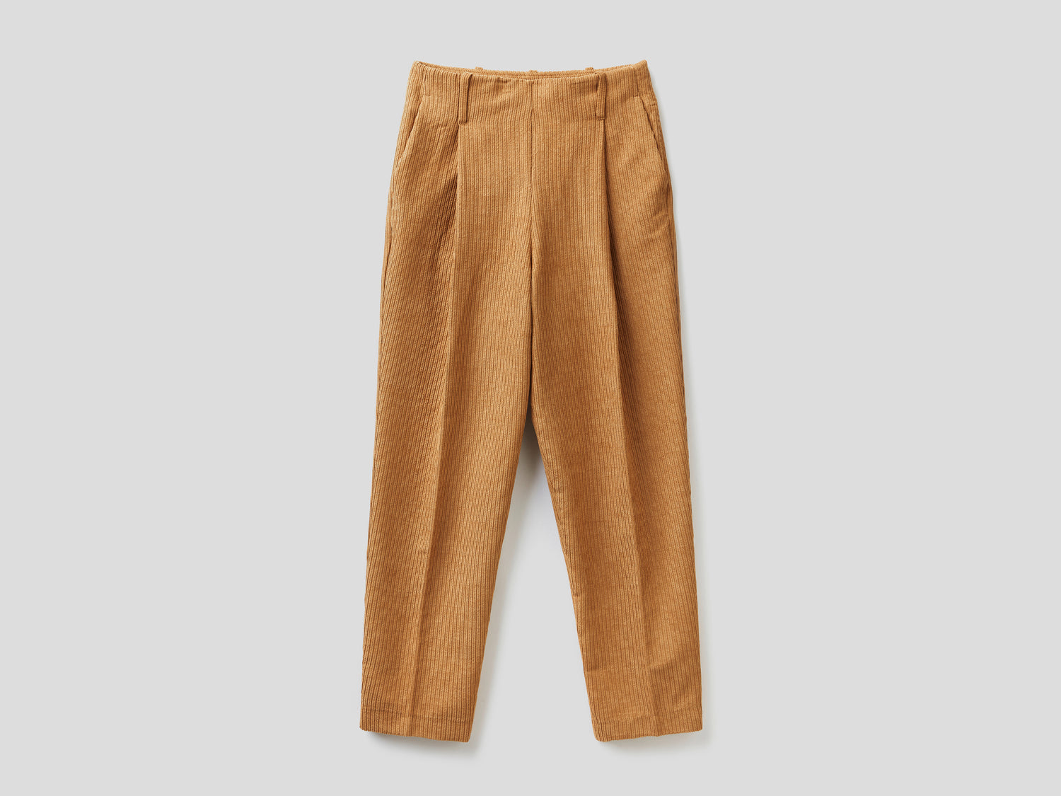 Pantaloni in velluto a costine da donna cammello | Benetton Outlet
