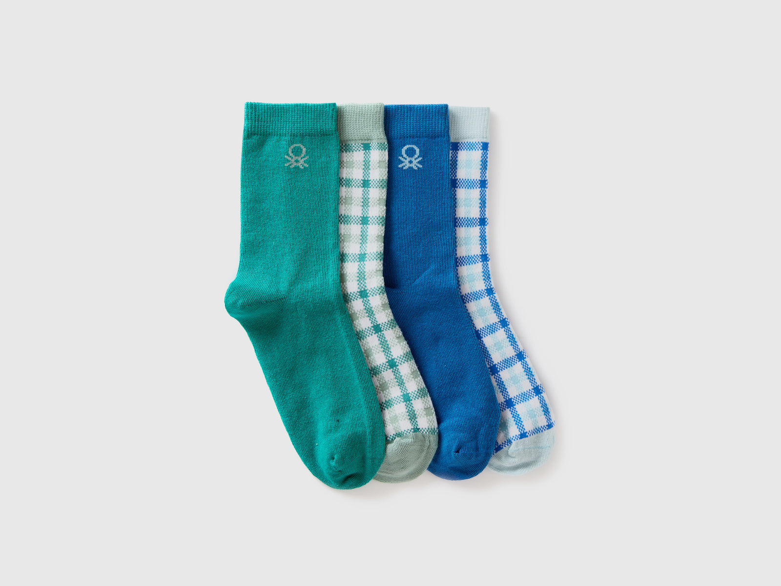 Quattro paia di calzini in misto cotone da bambino multi-color | Benetton Outlet