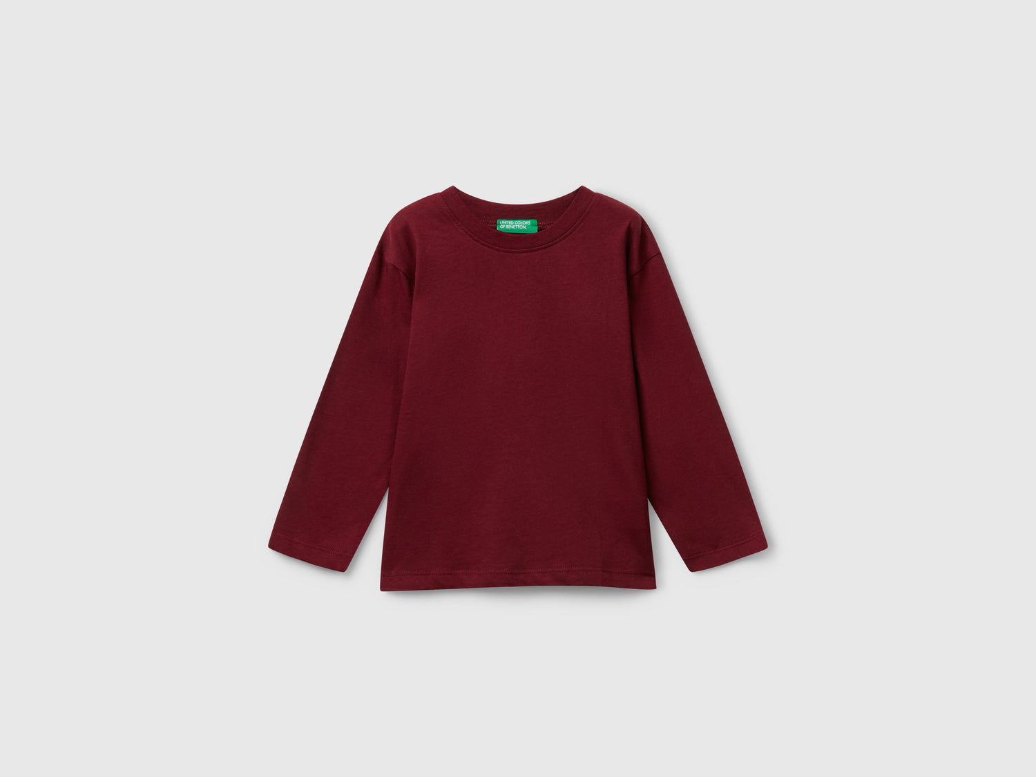 Maglietta manica lunga con stampa da bimbo bordeaux | Benetton Outlet