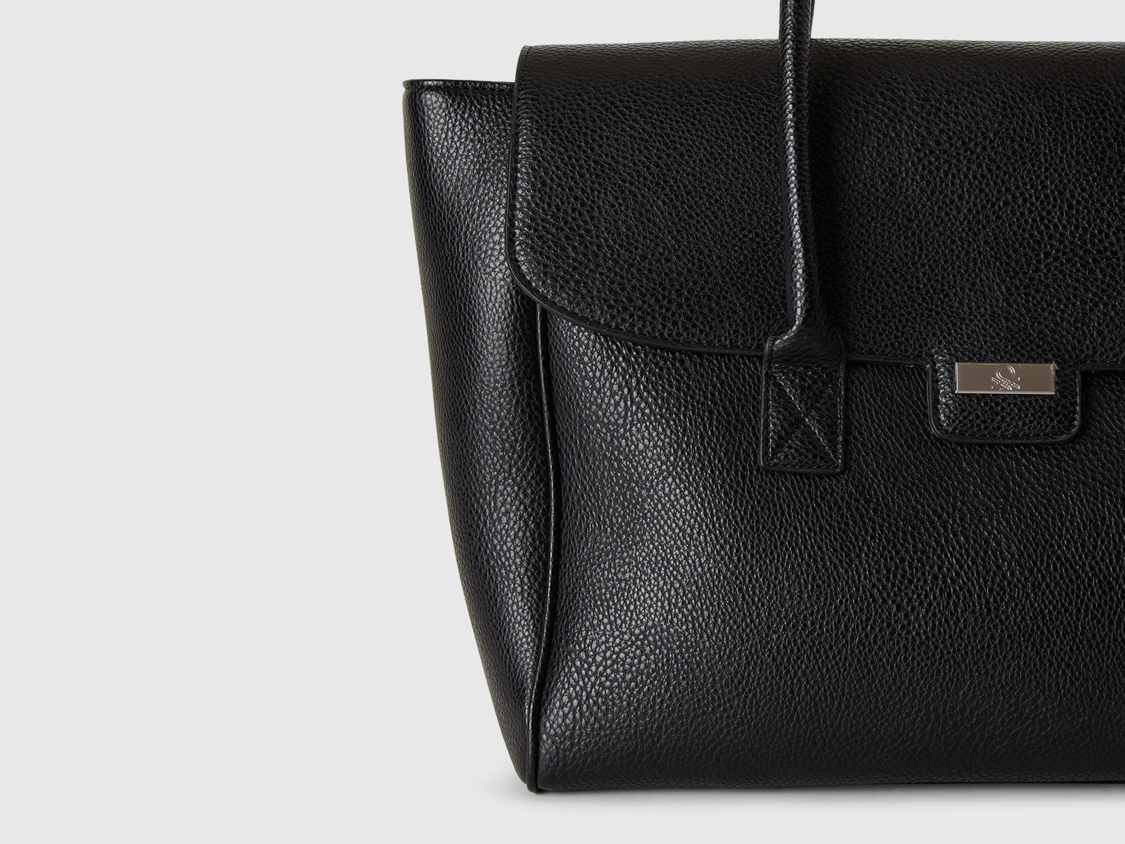 Tote Bag in tessuto spalmato da donna nero 2 | Benetton Outlet