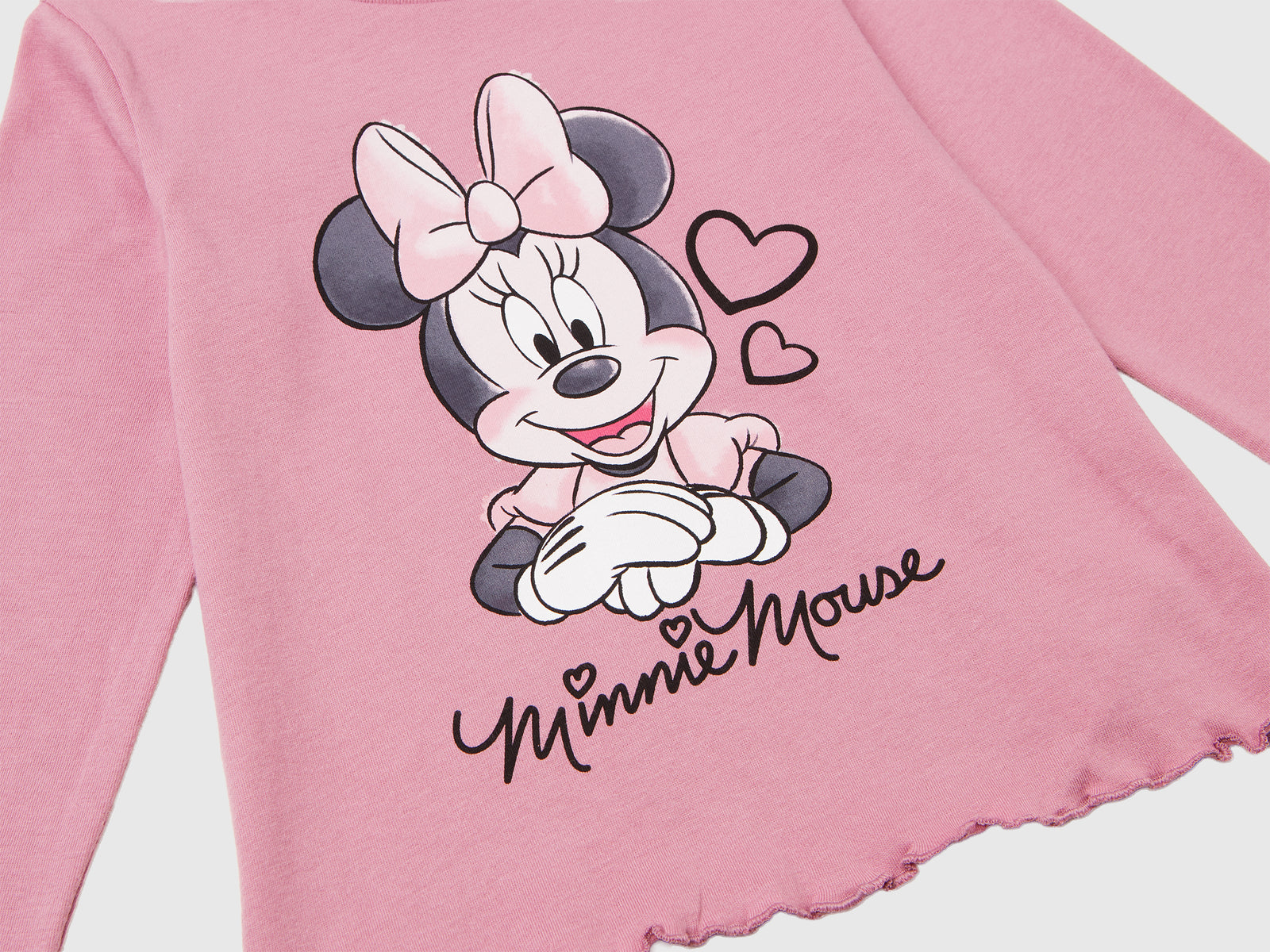 T-shirt con stampa Minnie da bimba rosa 3 | Benetton Outlet