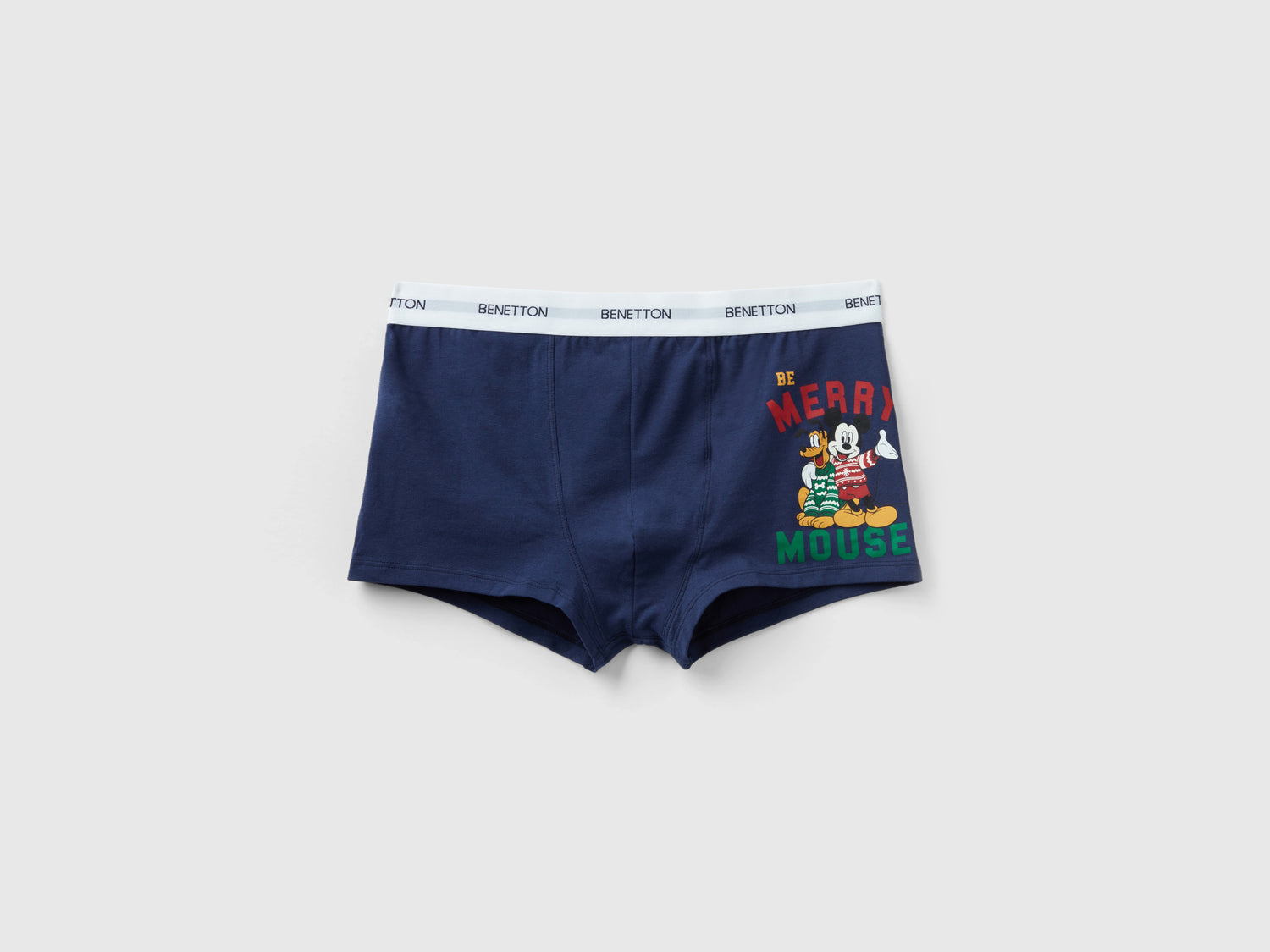 Boxer Mickey in cotone stretch da uomo blu scuro | Benetton Outlet