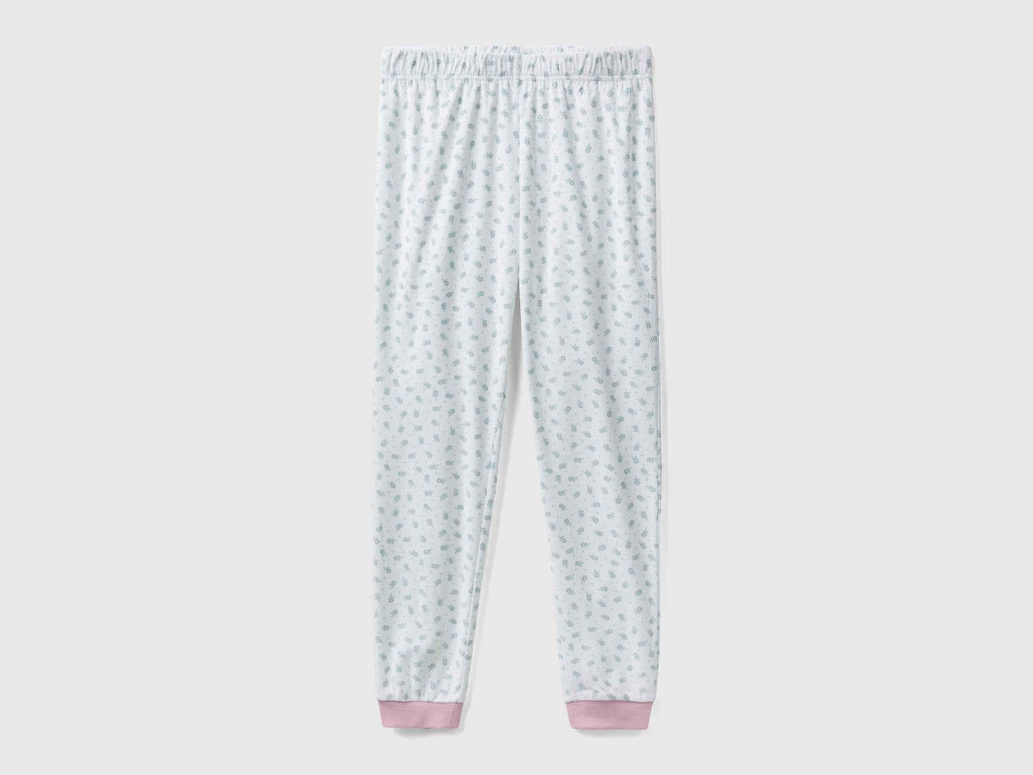 Pantaloni slim fit a fiori da donna bianco | Benetton Outlet