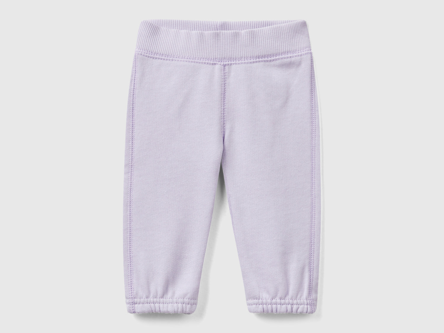 Pantaloni in felpa di cotone bio da neonato lilla | Benetton Outlet