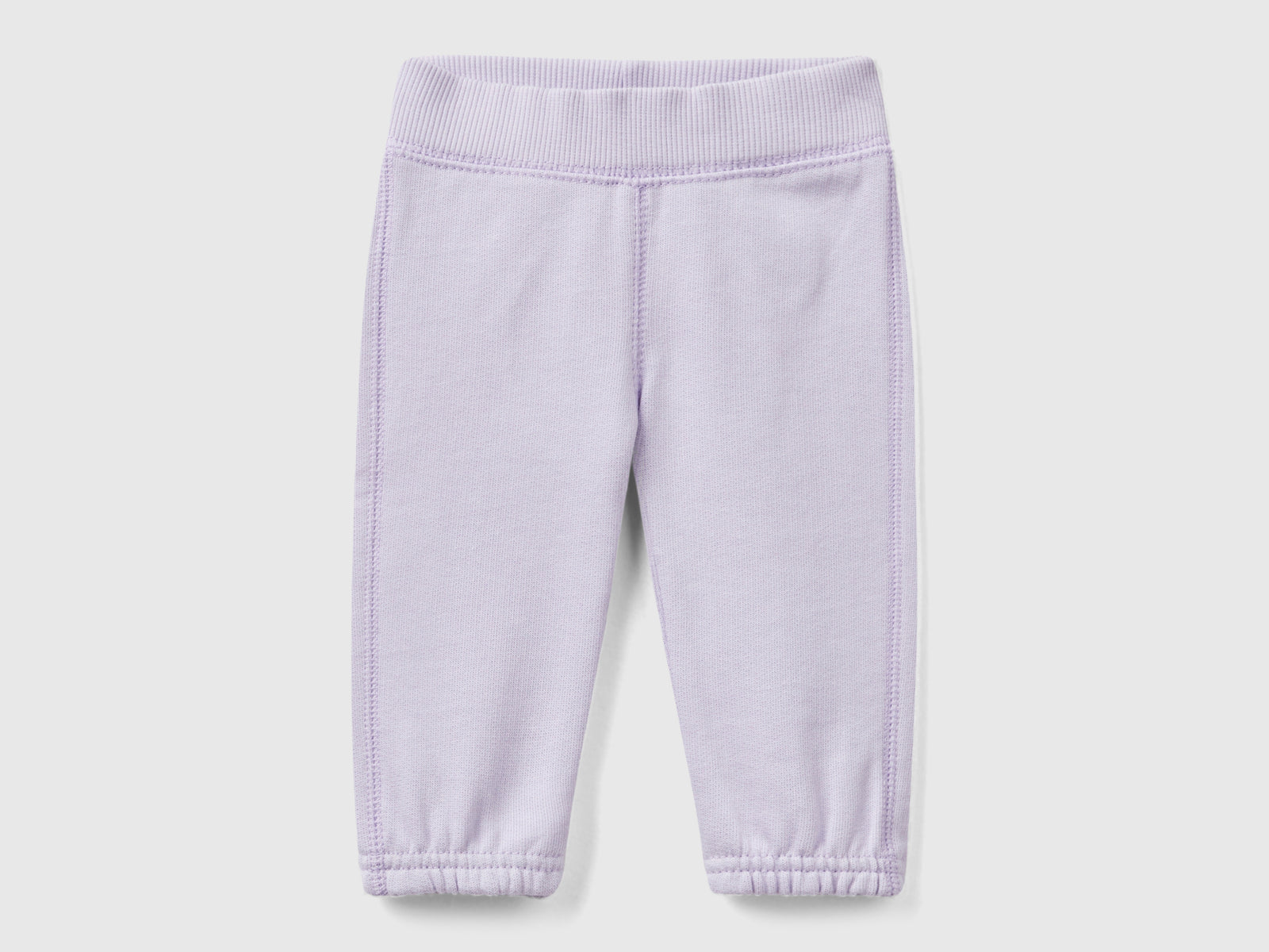 Pantaloni in felpa di cotone bio da neonato lilla | Benetton Outlet