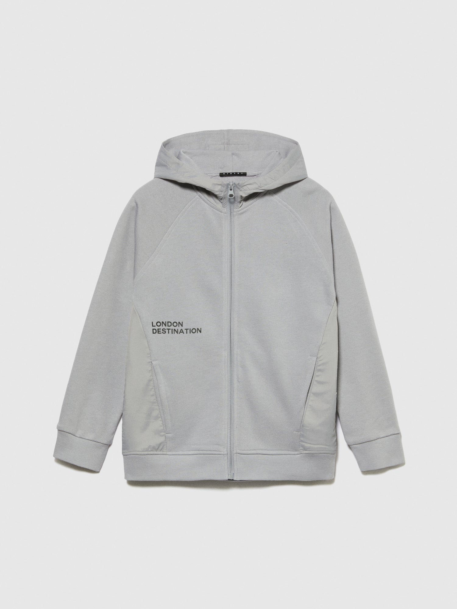 Felpa mix materia con cappuccio da bambino grigio chiaro | Sisley young Outlet