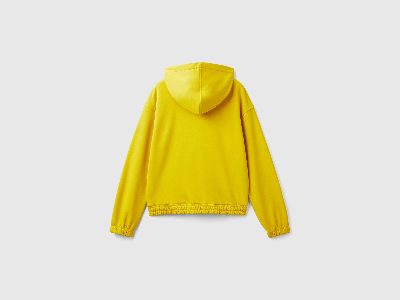 Felpa con cappuccio in misto cotone da donna giallo 2 | Benetton Outlet
