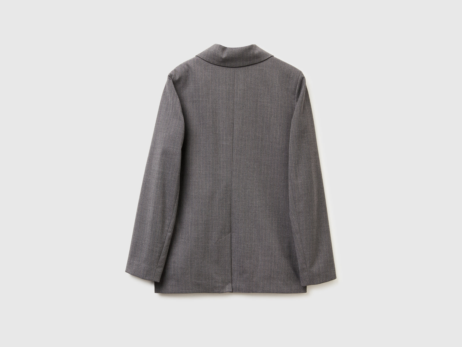 Blazer gessato in misto viscosa da donna grigio scuro 2 | Benetton Outlet
