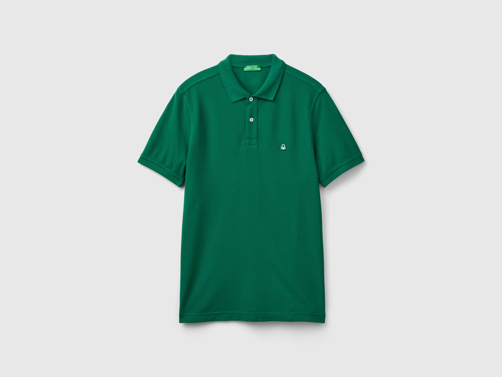 Polo de corte regular da uomo verde scuro | Benetton Outlet