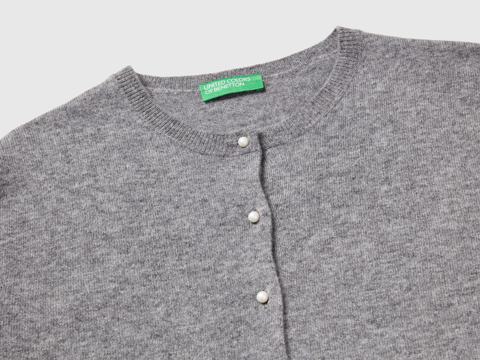 Cardigan in pura lana Merino da donna grigio scuro 3 | Benetton Outlet