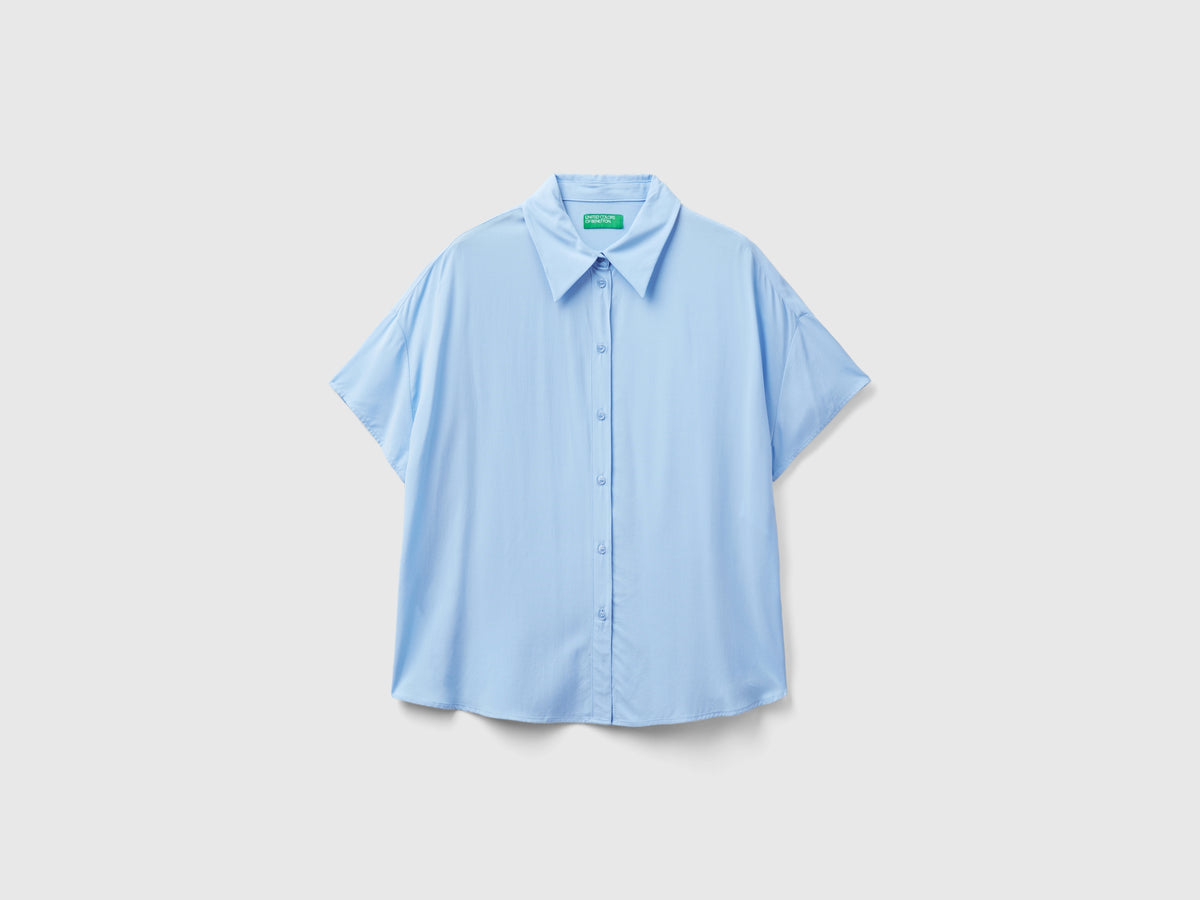 Camicia a manica corta in viscosa