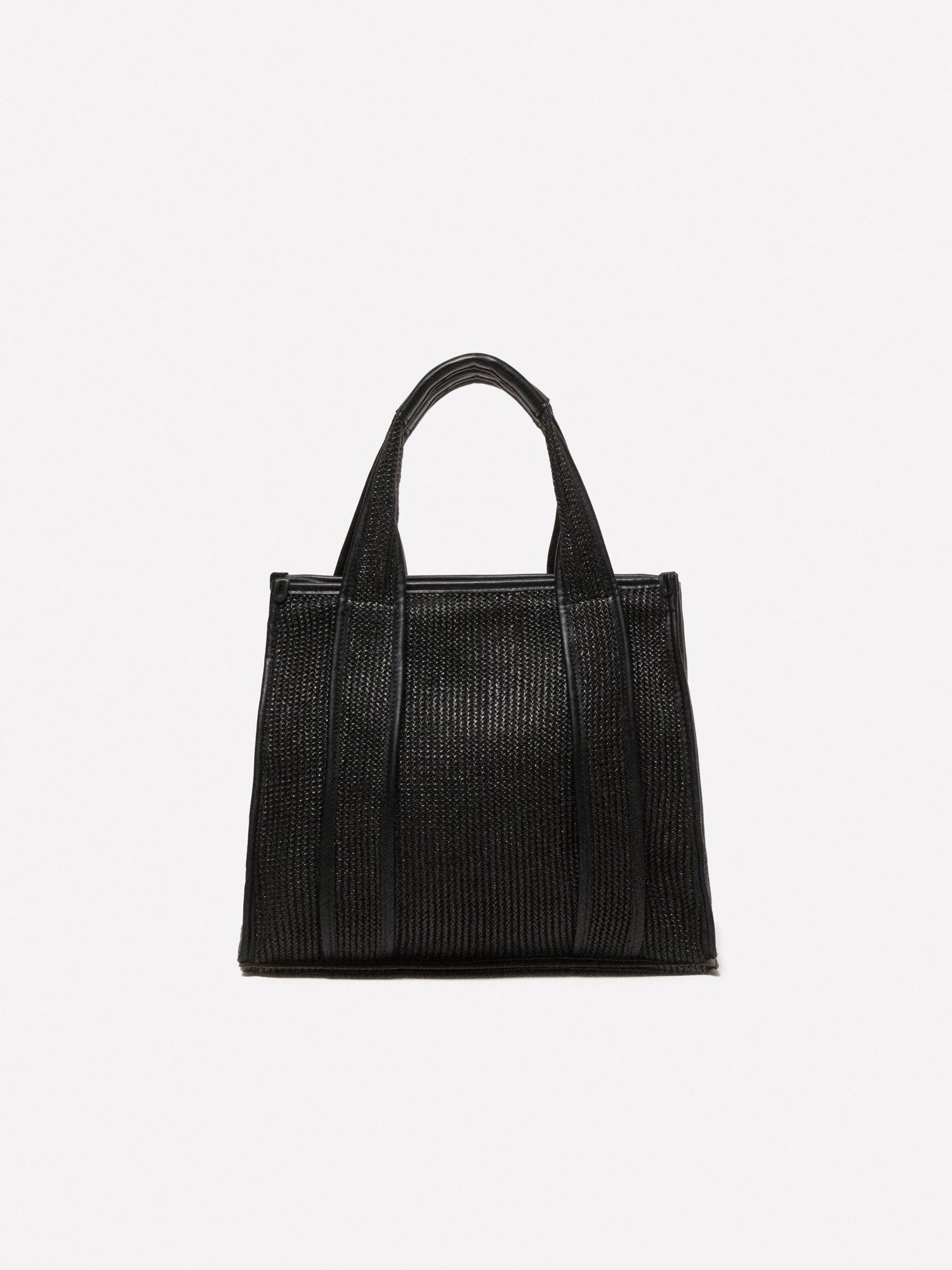 Shopper effetto paglia da donna nero | Sisley Outlet