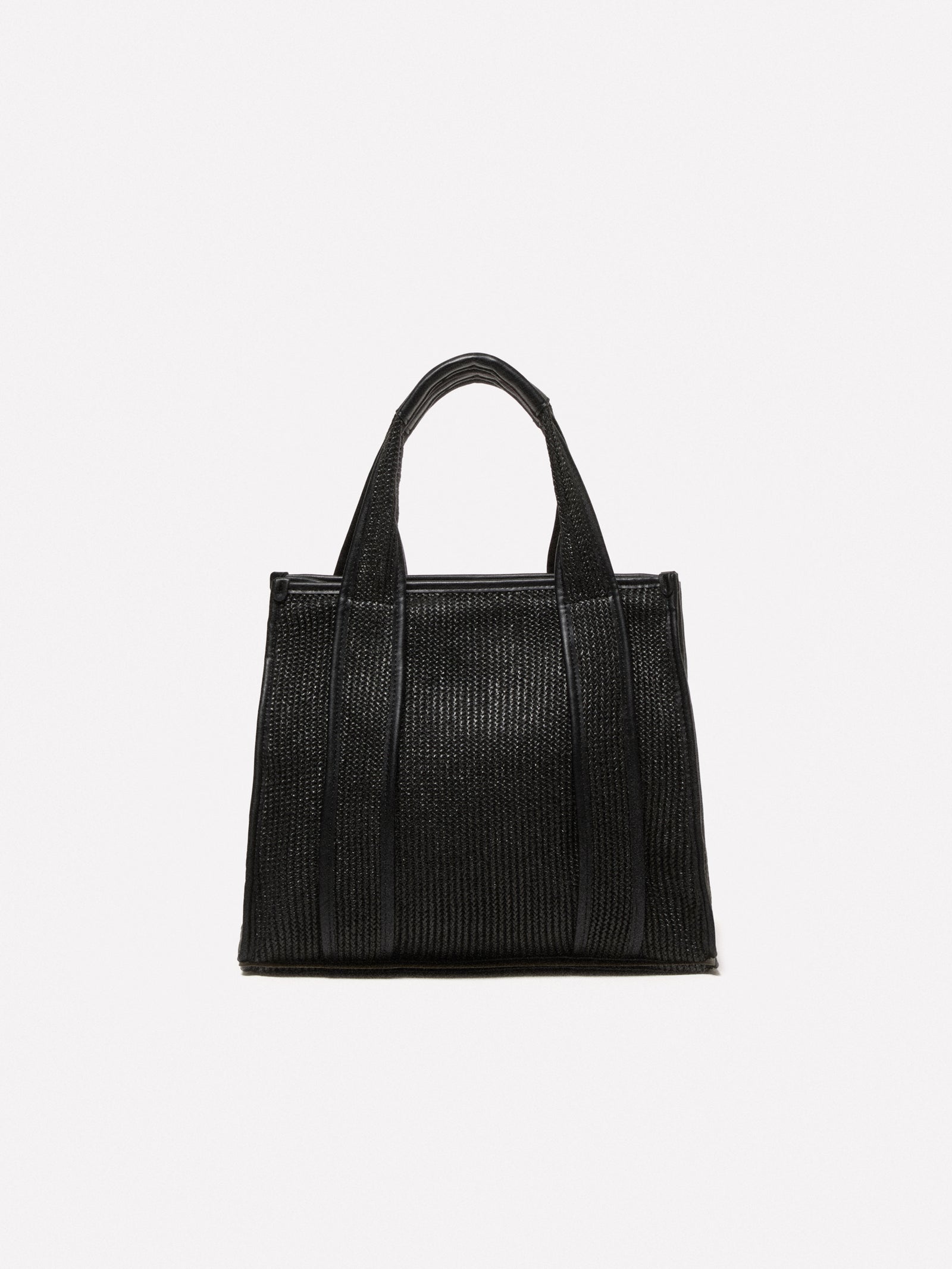 Shopper effetto paglia da donna nero | Sisley Outlet