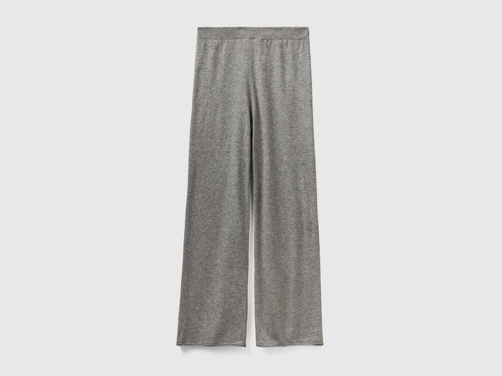 Wide trousers in a wool and cashmere blend da donna grigio chiaro 2 | Benetton Outlet