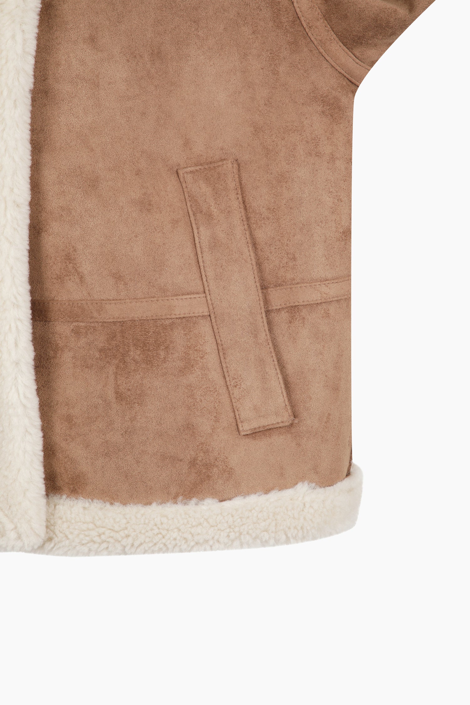Cappotto effetto montoncino da donna cammello 4 | Sisley Outlet