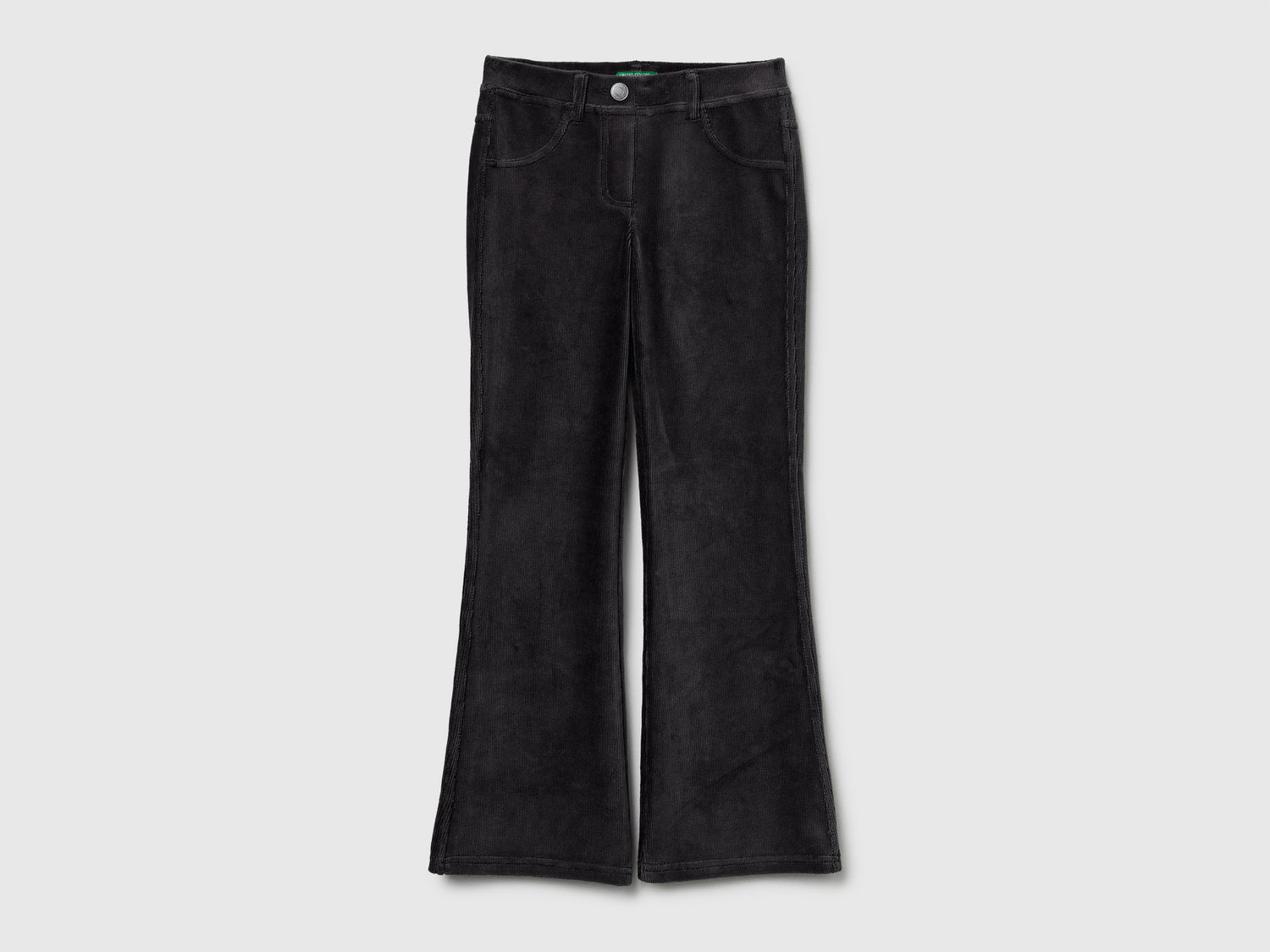 Jeggings a zampa in ciniglia da bambina nero | Benetton Outlet