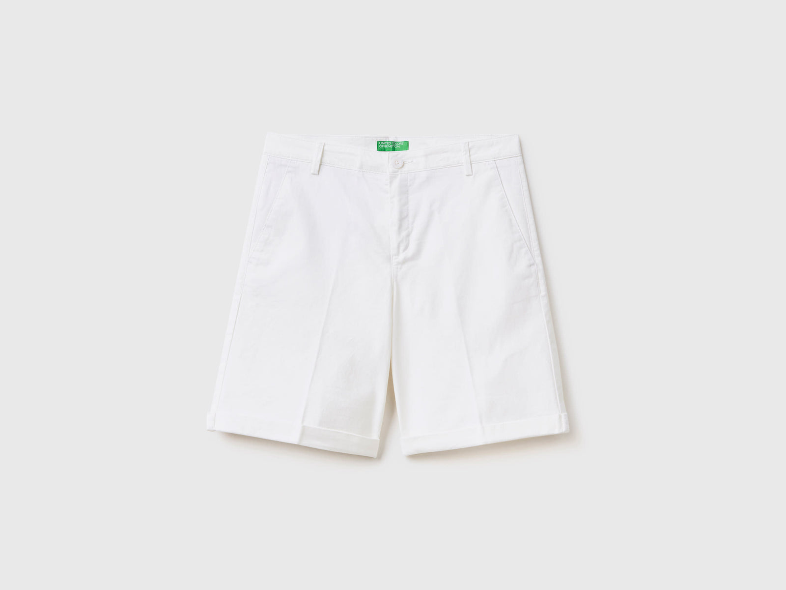 Bermuda in cotone elasticizzato da donna bianco | Benetton Outlet
