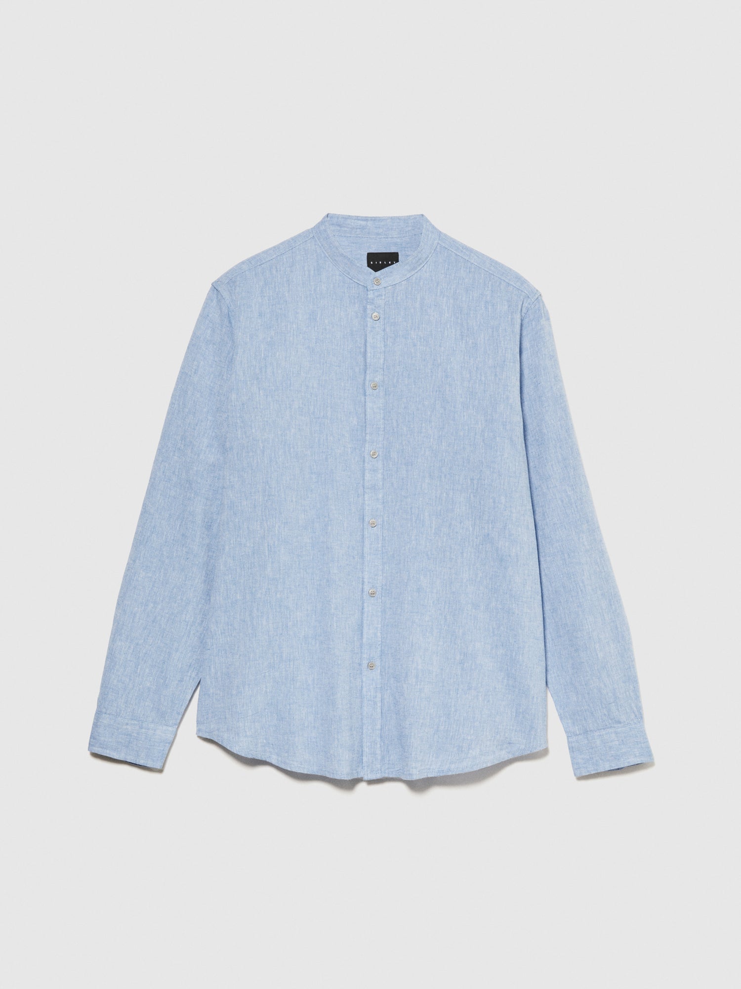 Camicia alla coreana in misto lino da uomo blu | Sisley Outlet