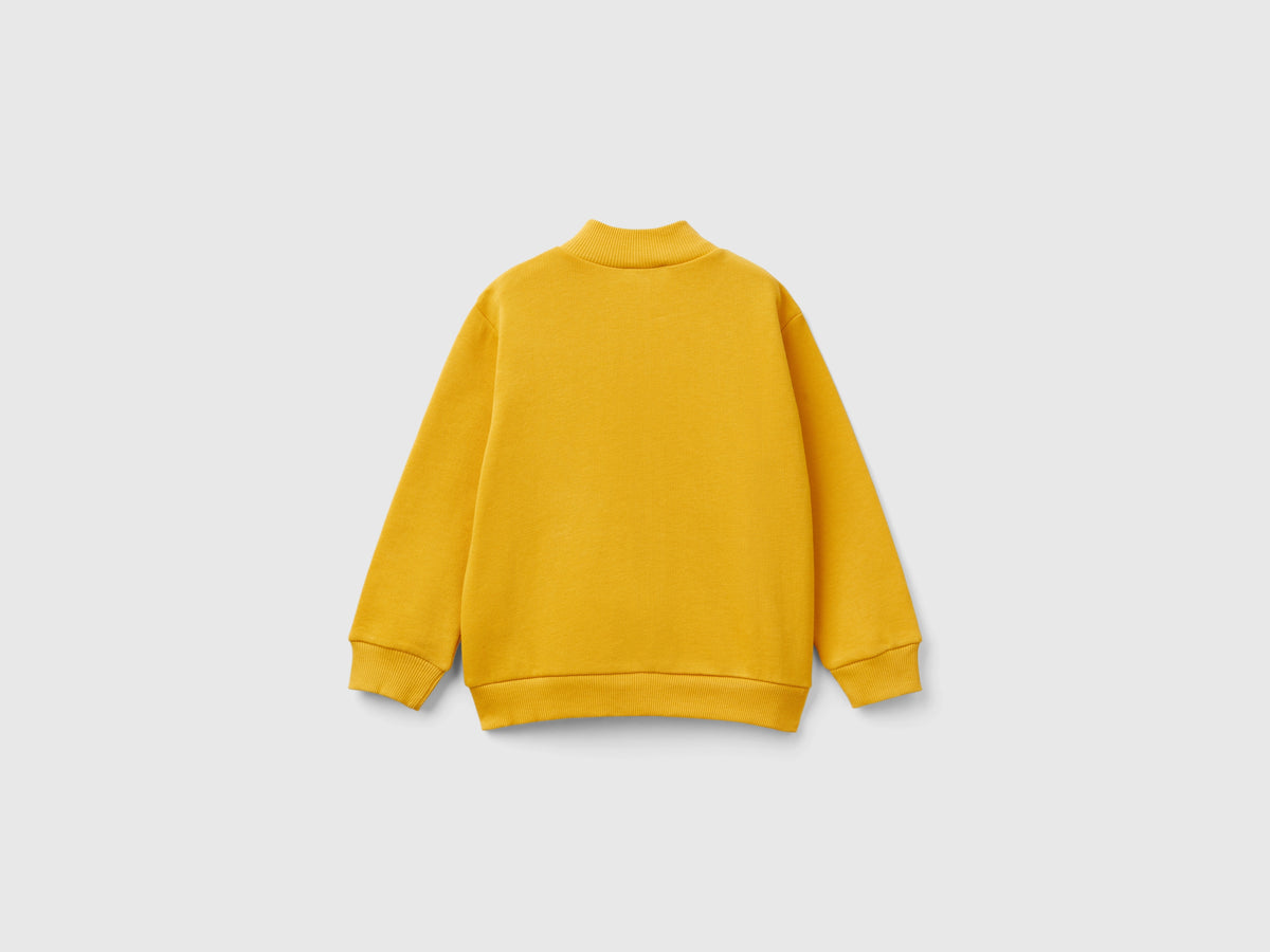 Felpa in cotone bio con zip