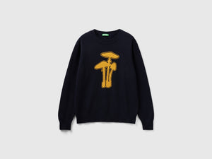 Maglia con intarsio fungo