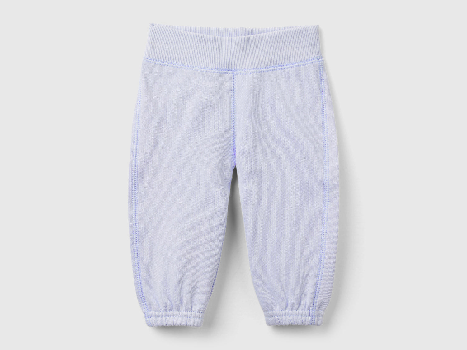 Pantaloni in felpa di cotone bio da neonato celeste | Benetton Outlet