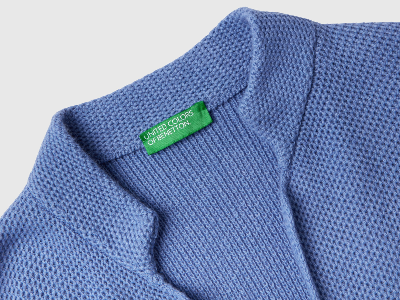 Giacca in maglia misto lana e cashmere da donna azzurro 3 | Benetton Outlet