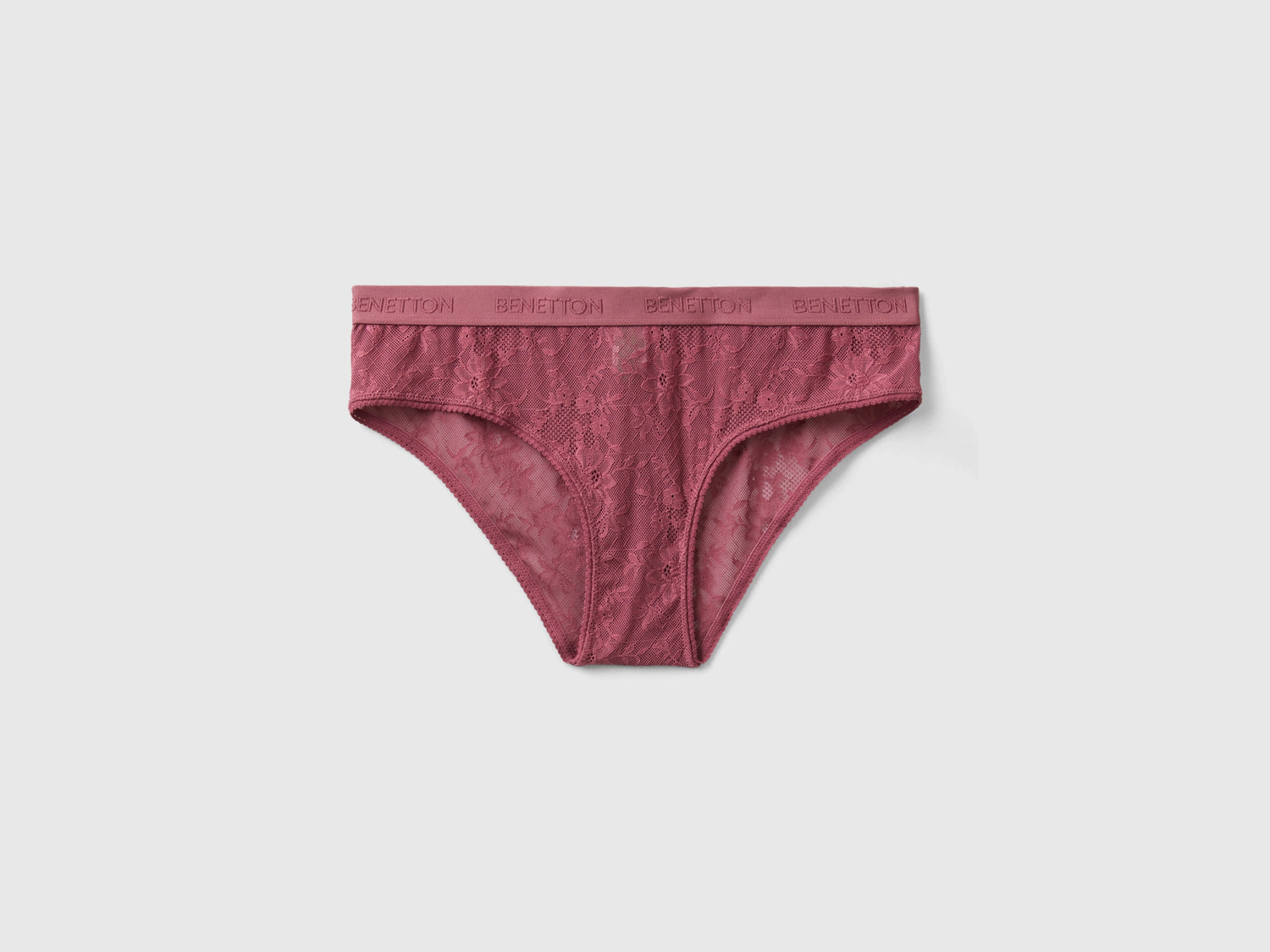 Slip in pizzo stretch da donna malva scuro | Benetton Outlet