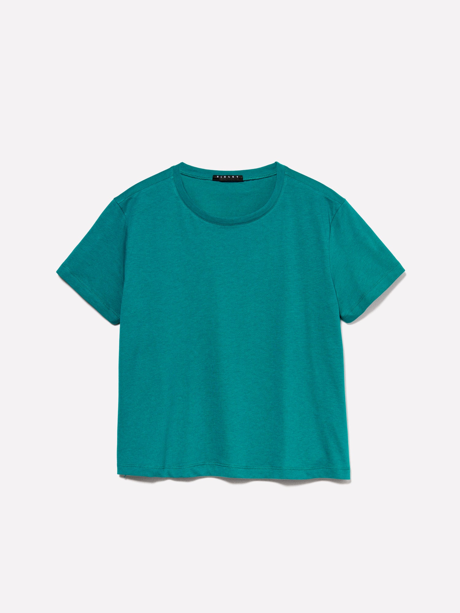 T-shirt 100% cotone bio da donna verde ottanio | Sisley Outlet