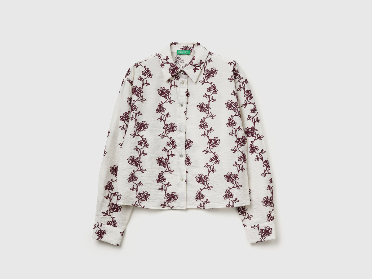 Camicia con ricamo fiori