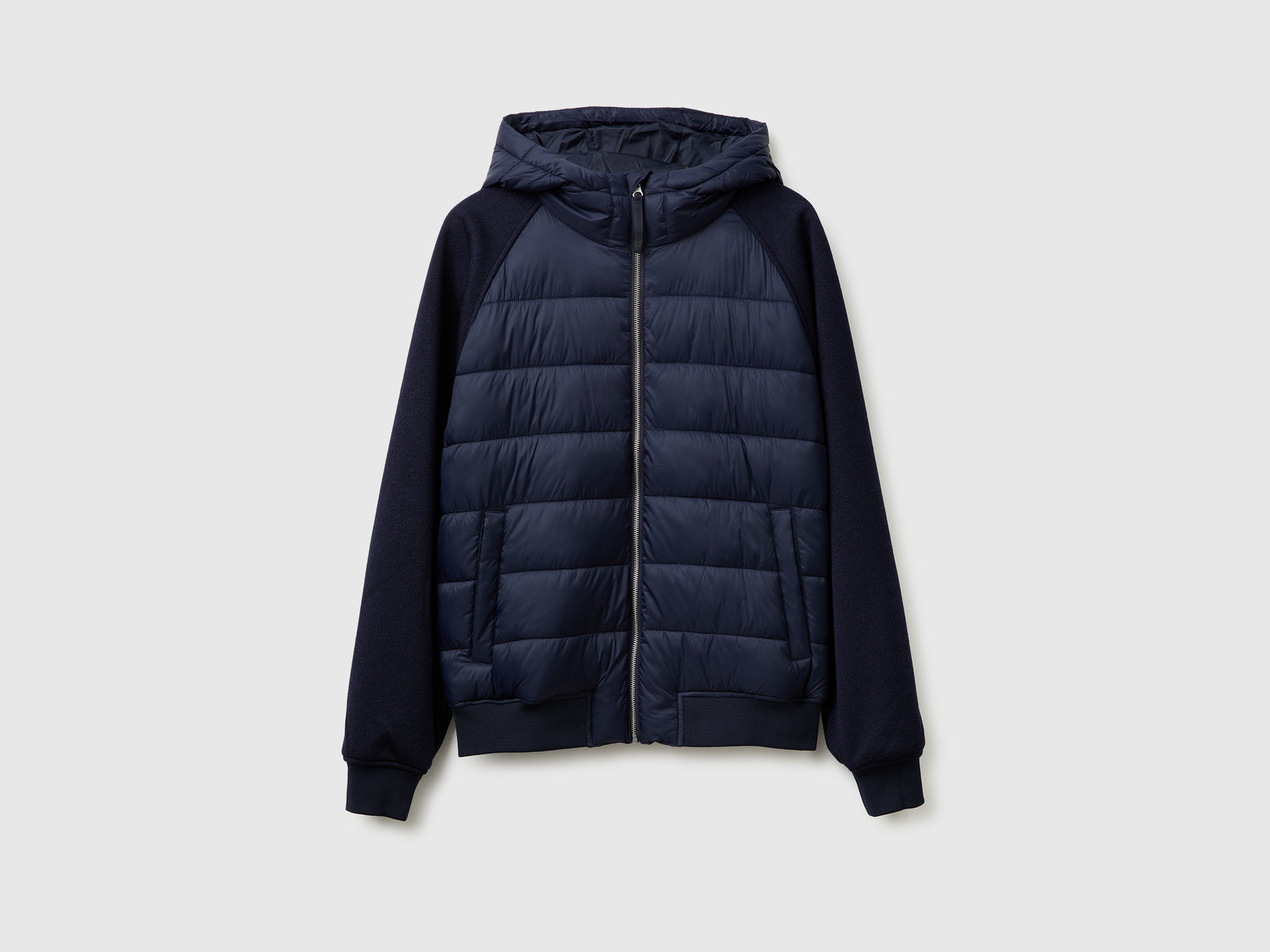 Giubbino regular in nylon e maglia da uomo blu scuro | Benetton Outlet