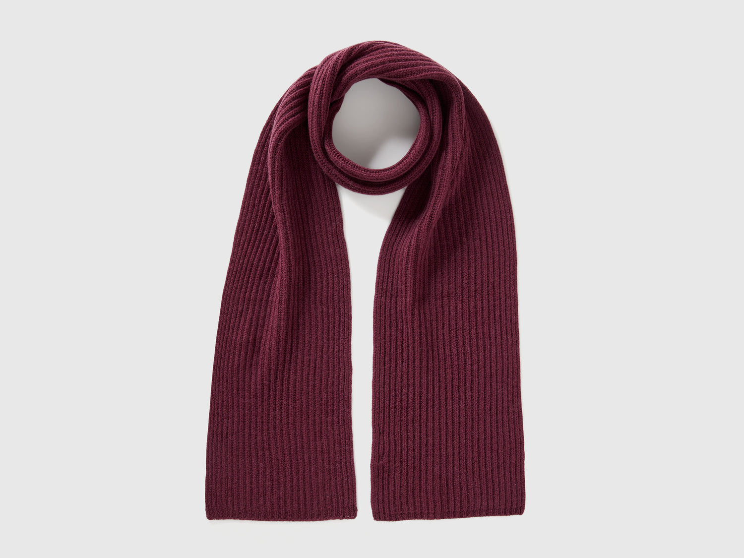 Sciarpa in pura lana vergine da uomo bordeaux | Benetton Outlet