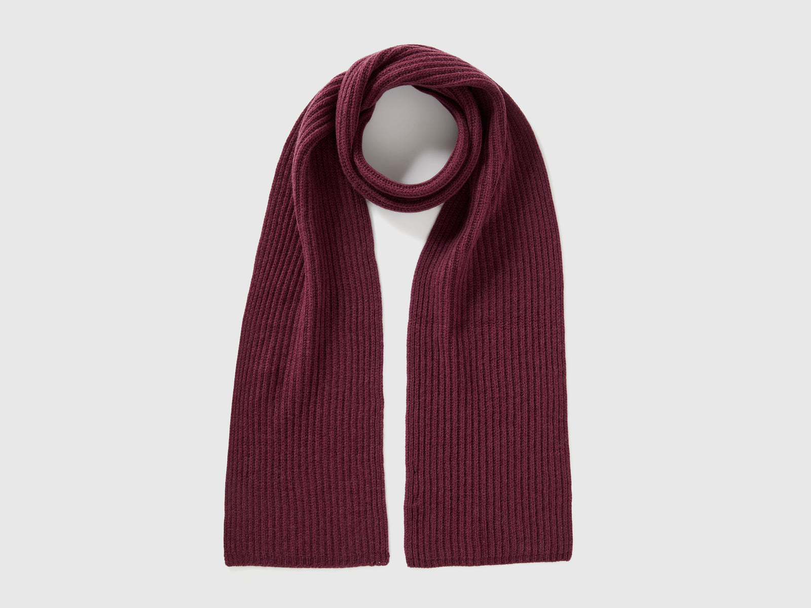 Sciarpa in pura lana vergine da uomo bordeaux | Benetton Outlet