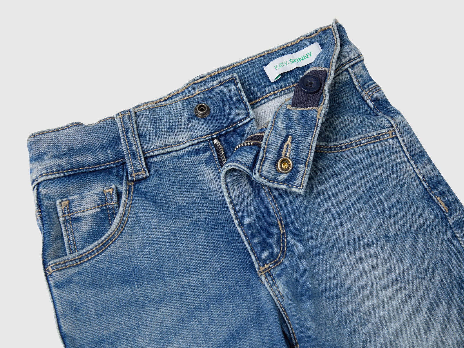 Jeans termici skinny fit da bimba azzurro 3 | Benetton Outlet