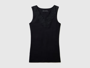 Canotta super stretch con pizzo