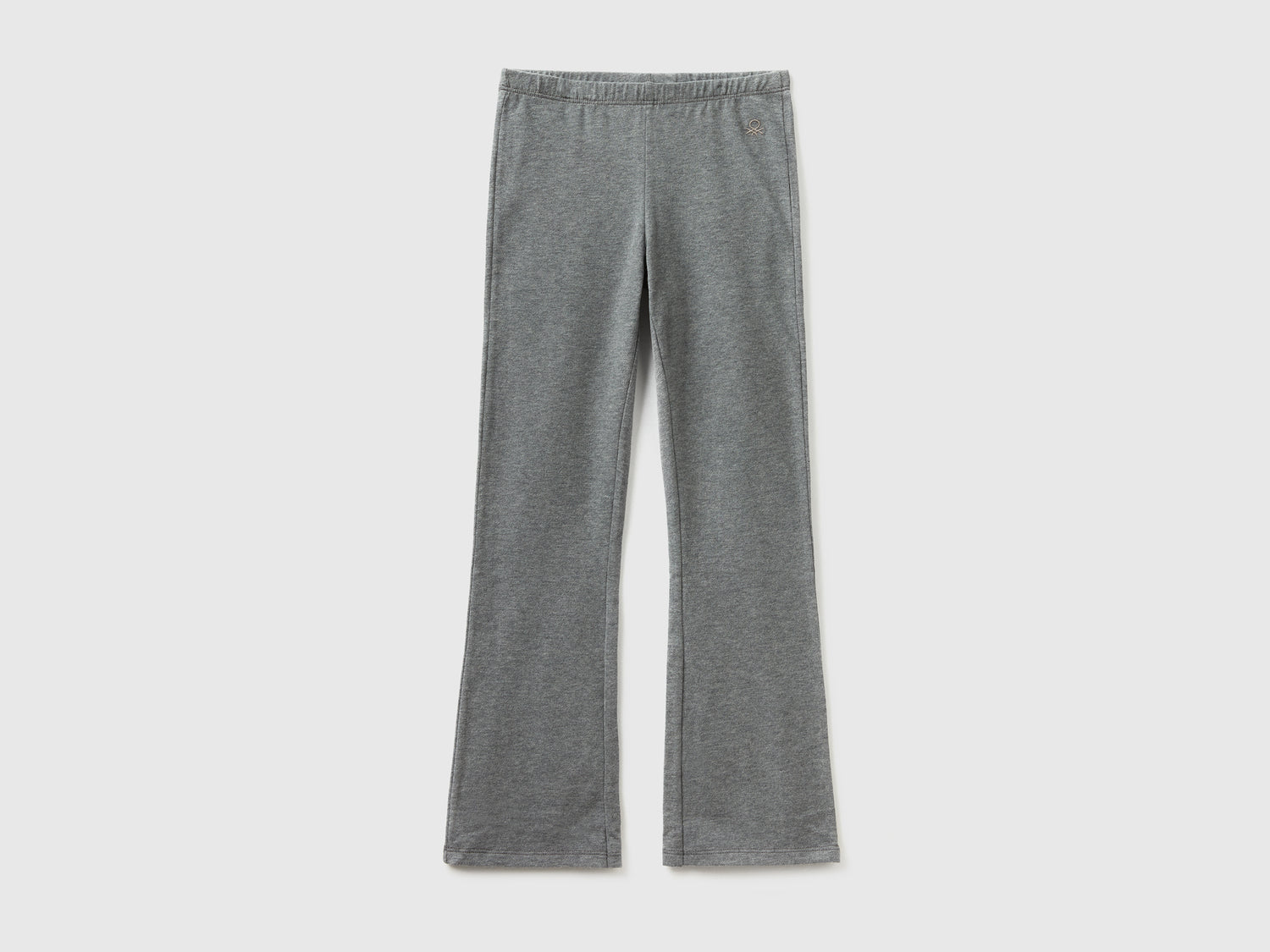 Leggings a zampa in cotone stretch da bambina grigio scuro | Benetton Outlet