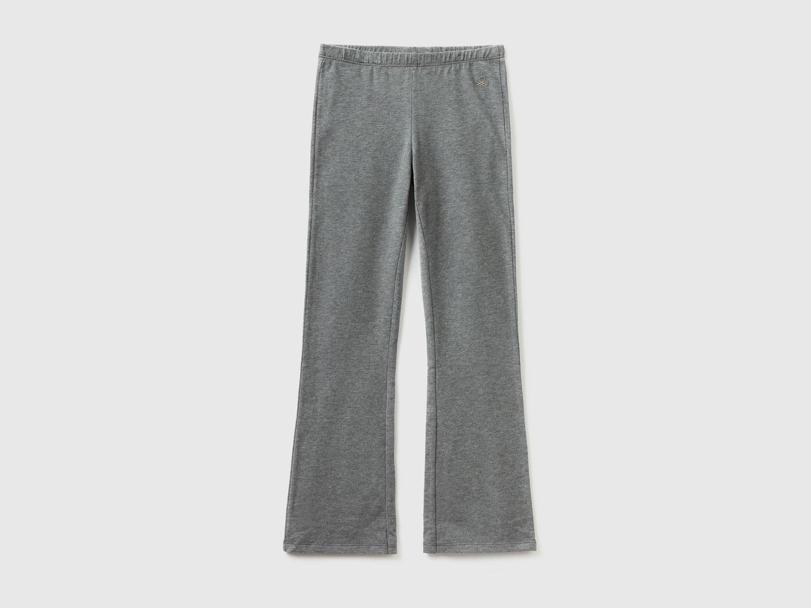 Leggings a zampa in cotone stretch da bambina grigio scuro | Benetton Outlet