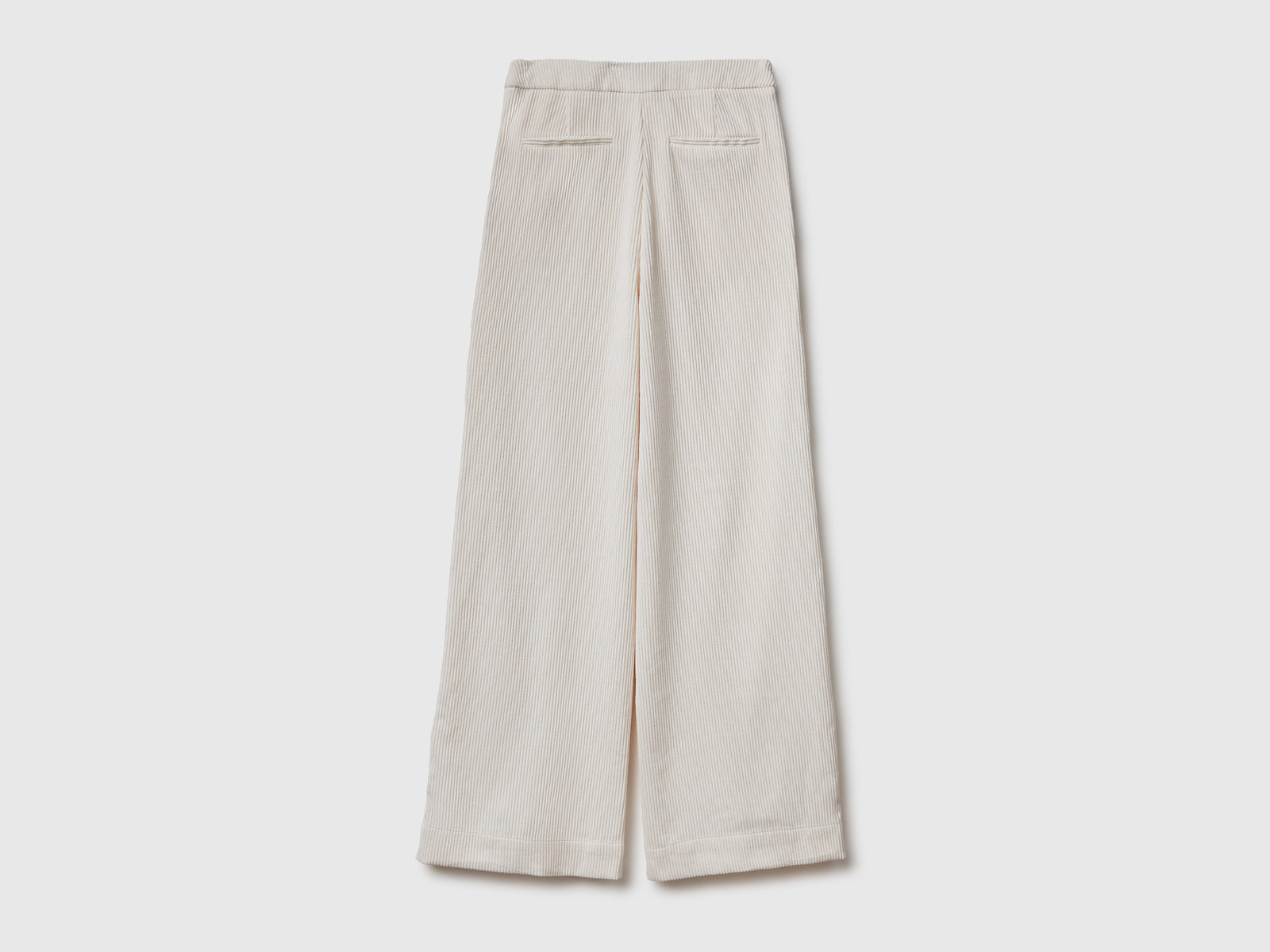 Pantaloni svasati in velluto da donna bianco panna 2 | Benetton Outlet
