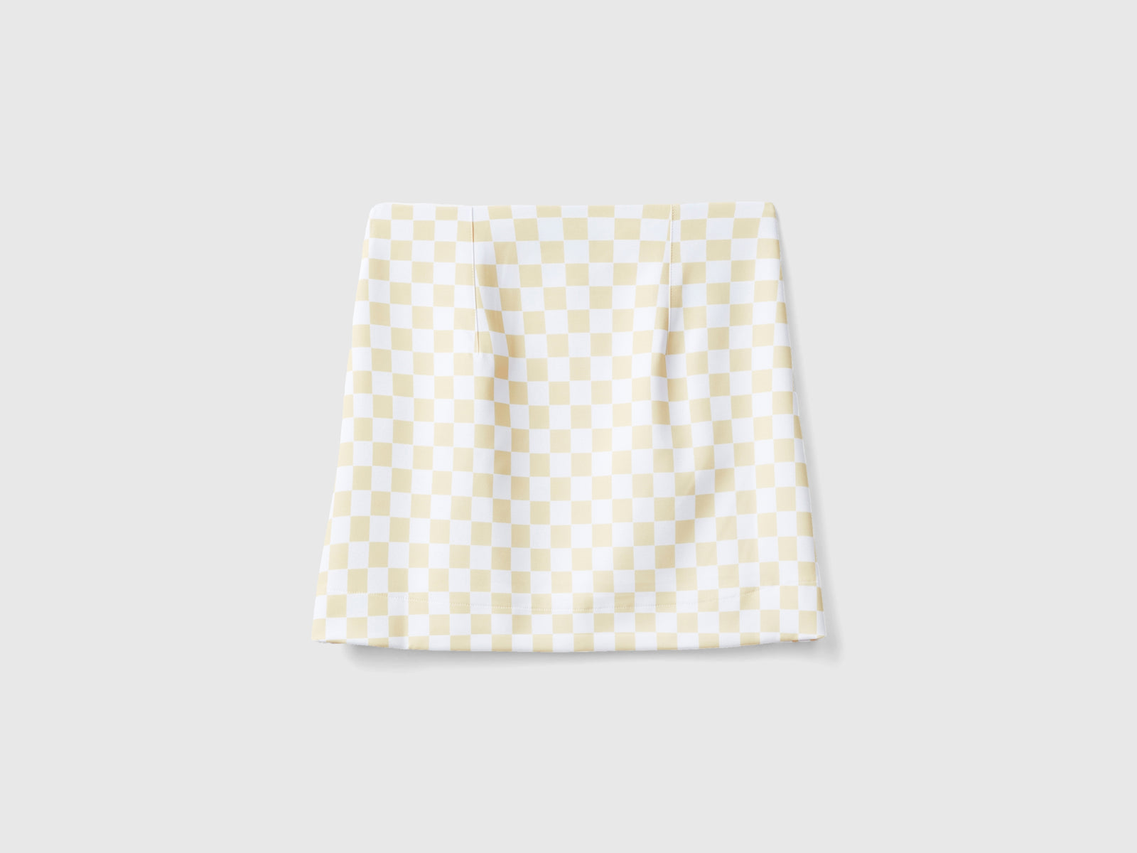 Minigonna a scacchi da donna giallo 2 | Benetton Outlet
