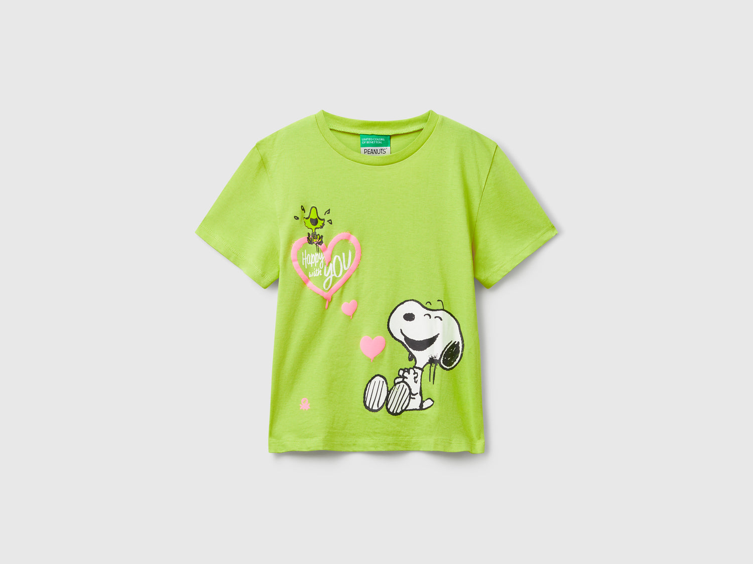 T-shirt con stampa ©Peanuts da bimba giallo | Benetton Outlet
