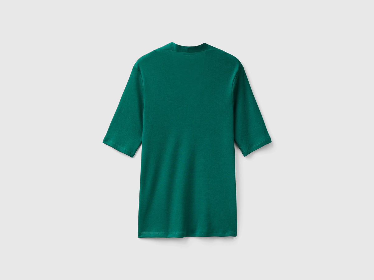 Camiseta slim fit de algodón de fibra larga