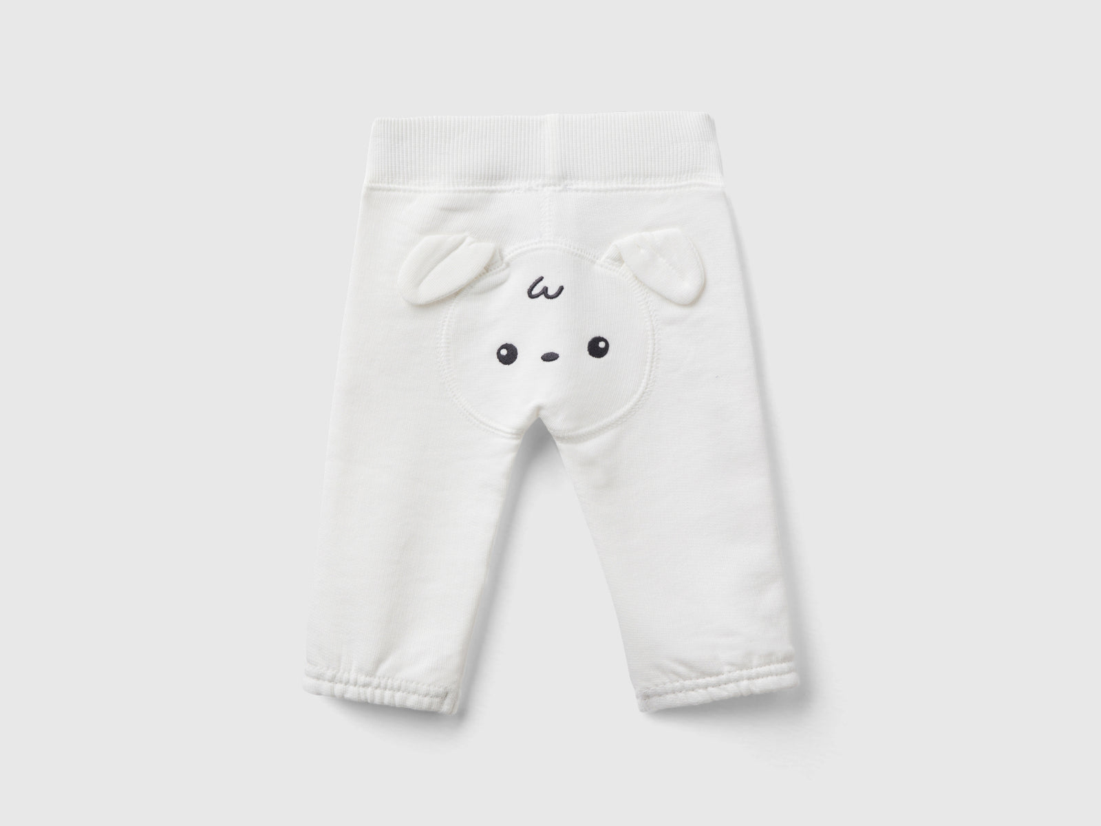 Pantaloni in felpa di cotone bio da neonato bianco panna 2 | Benetton Outlet