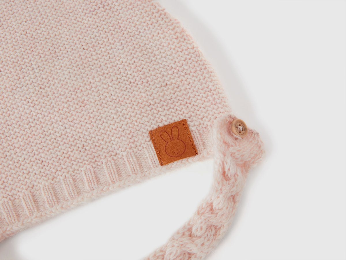 Cappellino con orecchie in misto lana riciclata