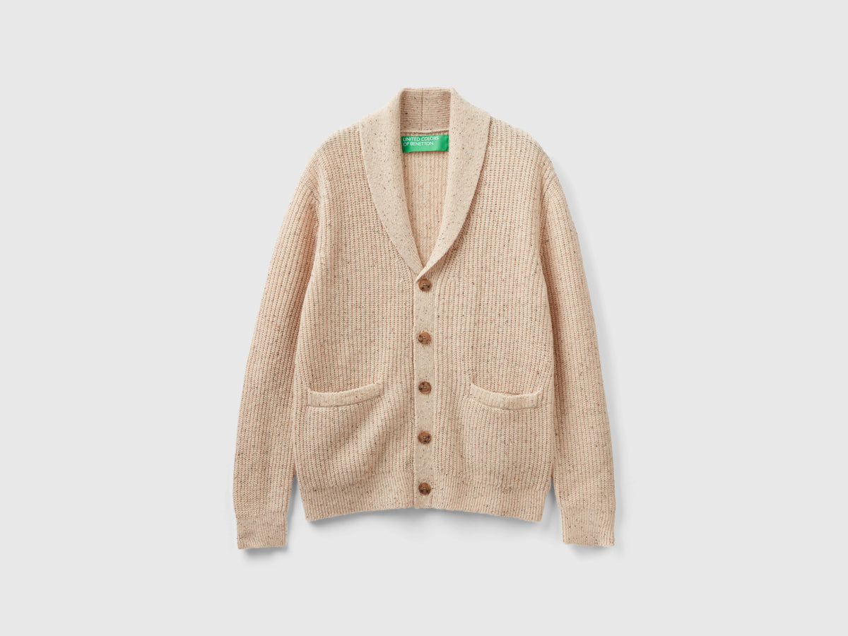 Cardigan in misto lana con tasche