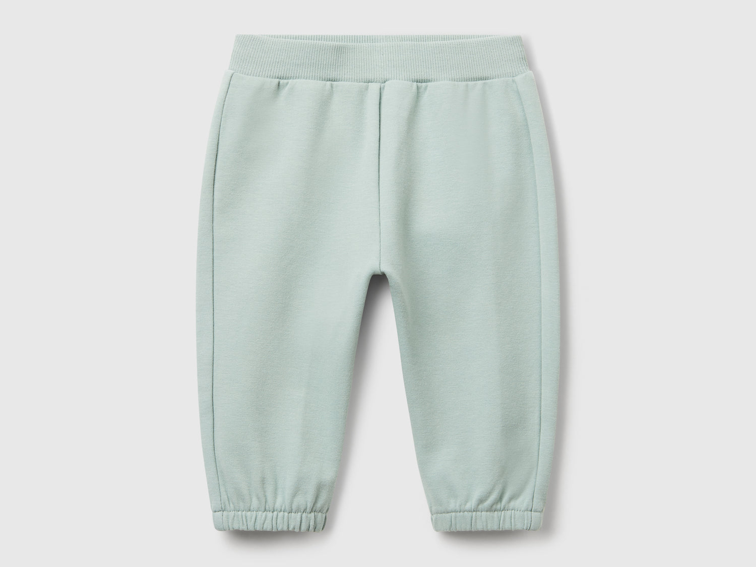 Pantaloni in felpa di cotone da neonato verde acqua | Benetton Outlet