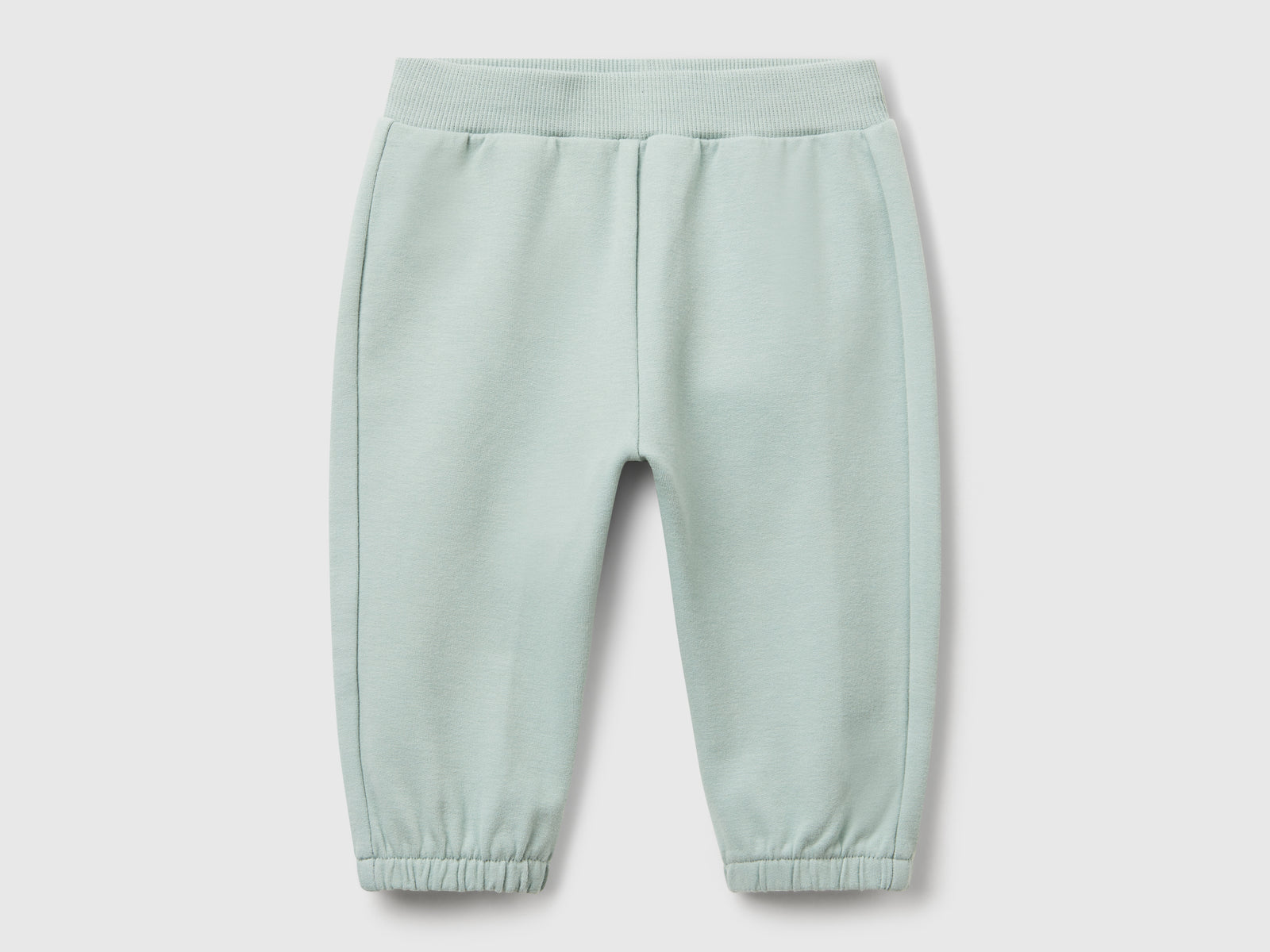 Pantaloni in felpa di cotone da neonato verde acqua | Benetton Outlet