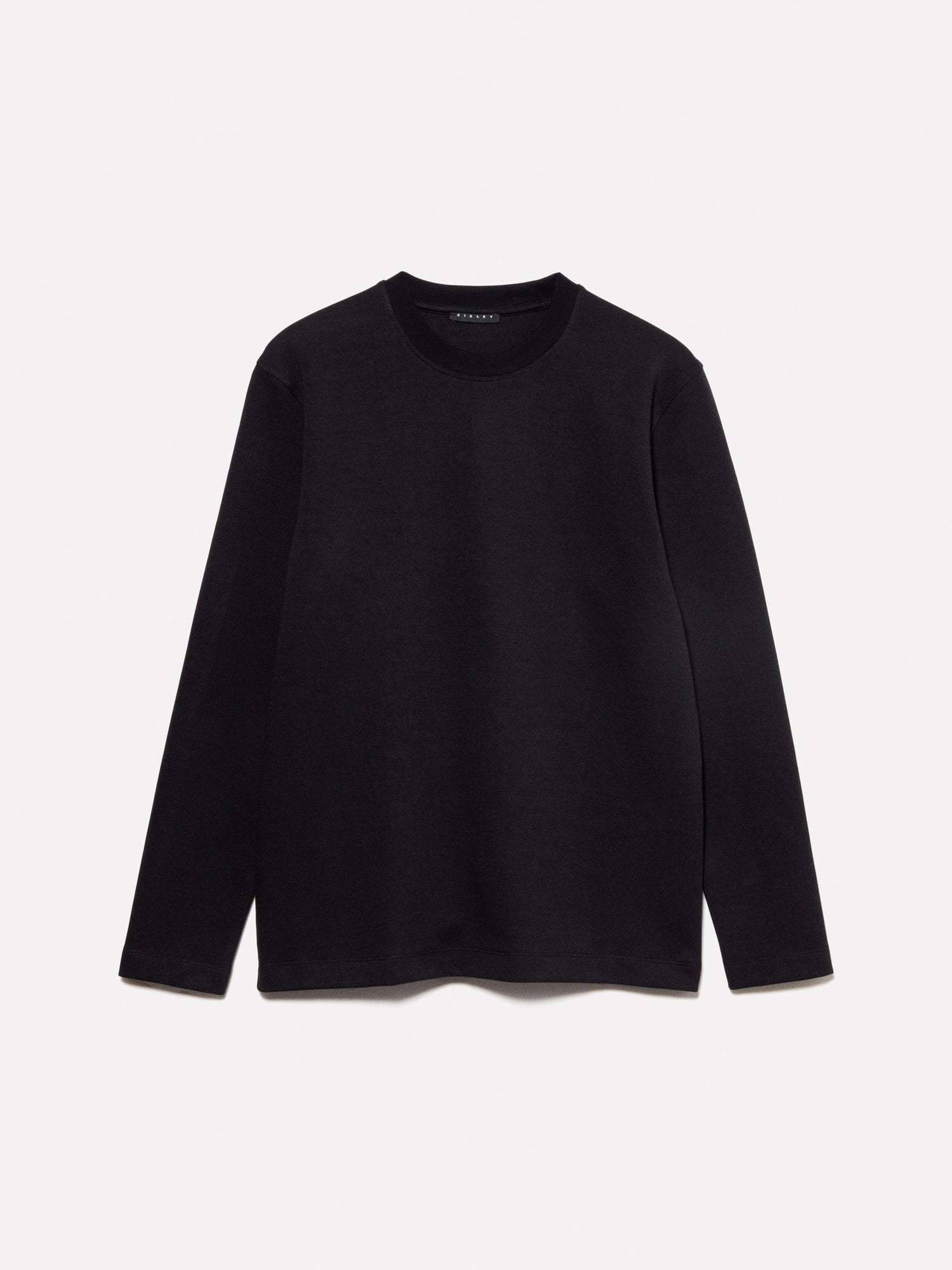Long-sleeved T-shirt with patch da uomo nero | Sisley Outlet