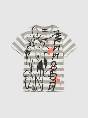 T-shirt a righe con stampa ©Looney Tunes