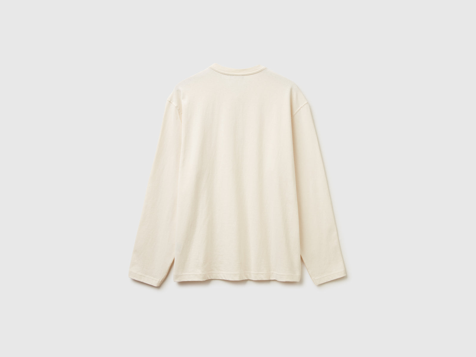 T-shirt con scollo serafino da uomo bianco panna 2 | Benetton Outlet