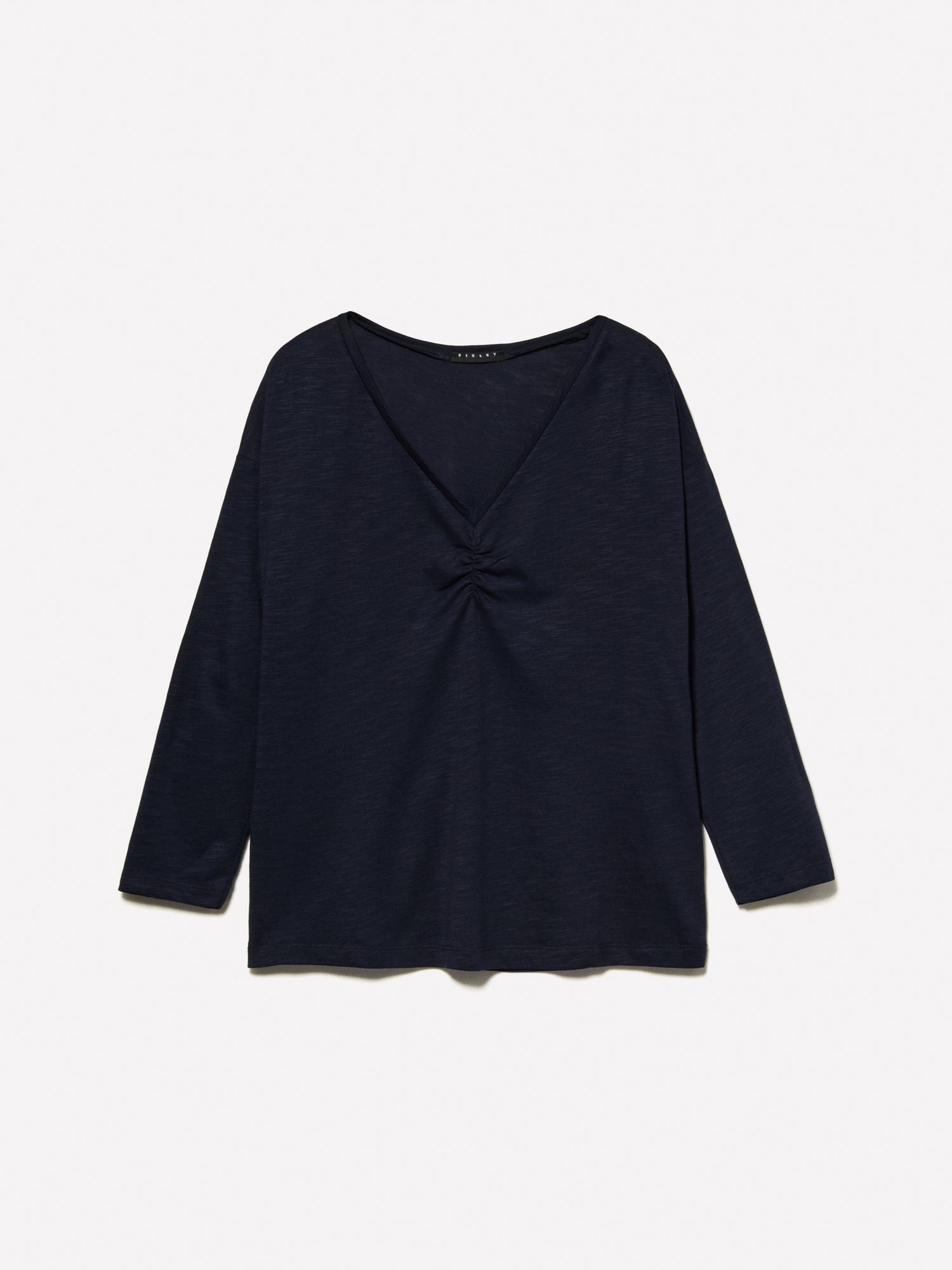 T-shirt con arriccio da donna blu scuro | Sisley Outlet